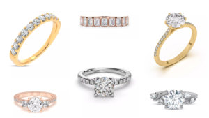 composite image of bestselling engagement rings from Rare Carat, one of the best places to buy engagement rings