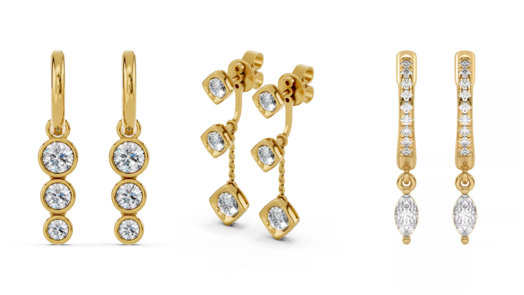 composite image of bestsellers from Rare Carat, one of the best places to buy diamond drop earrings