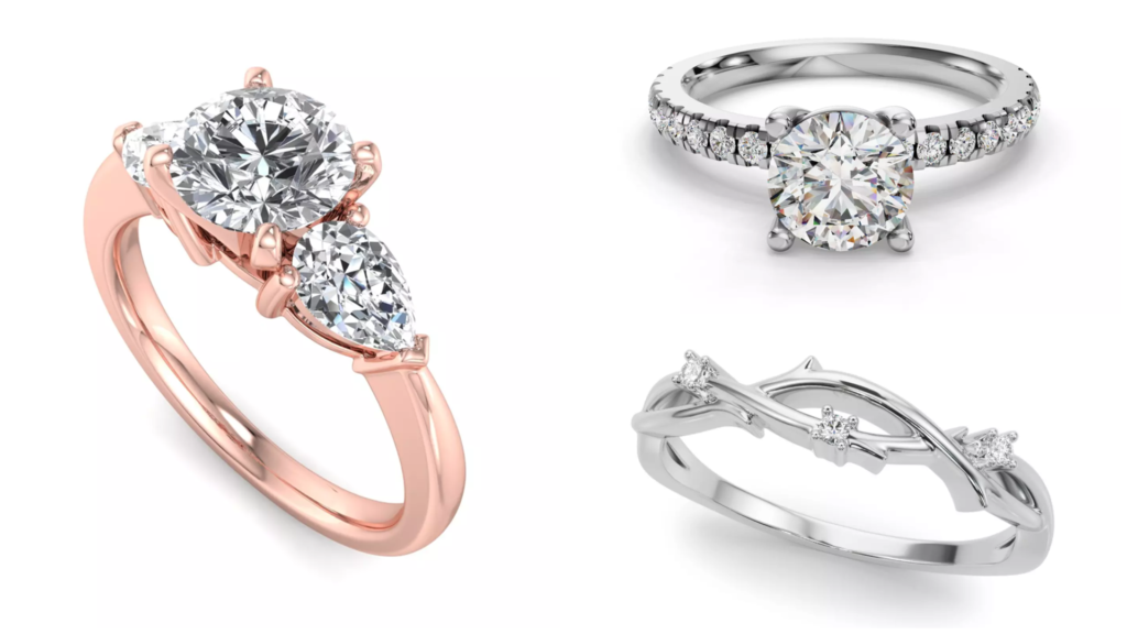 composite image of bestsellers from Rare Carat, one of the Best Places to Buy Lab-Grown Diamond Rings